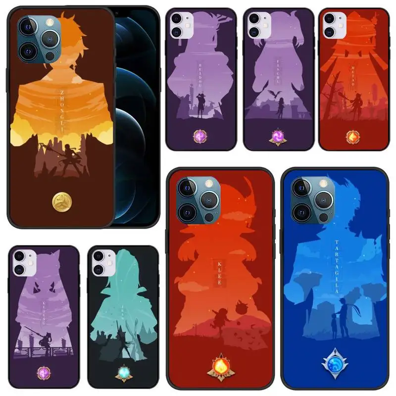 

genshin impact Phone Case for iphone etui 11 12 pro se2 max xr xs x 7 8 6s 5s plus mini smart Fundas Coque Cover