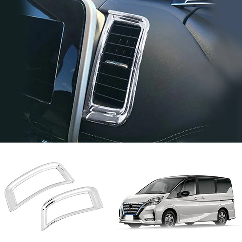 

Car Navigation Air Conditioning Air Outlets Left and Right Air Outlet Decoration Frame for Nissan C27 2019-2021