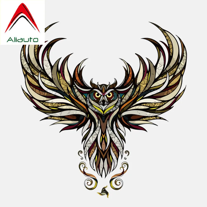 

Стильная Автомобильная наклейка Aliauto с крыльями и совой, Высококачественная ПВХ наклейка для Volkswagen Polo Golf Ford Focus Audi B8,13 см * 14 см