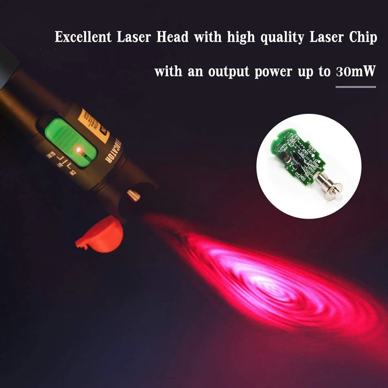 Visual Fault Locator Kit 30MW 30KM with 2.5mm Universal Connector FC Male to LC Female Adapter,Fiber Optic Source Tester