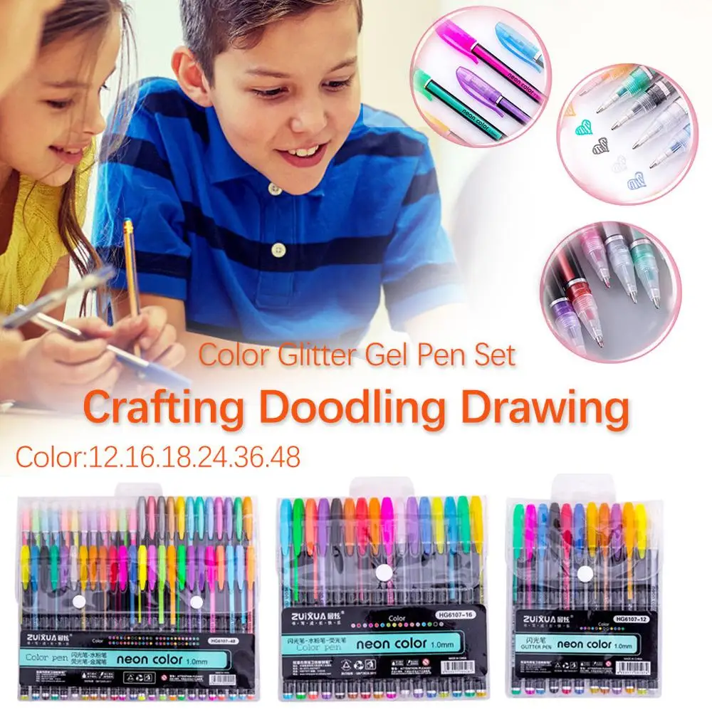 Набор гелевых ручек с блестками цветные художественные маркеры книги ремесло