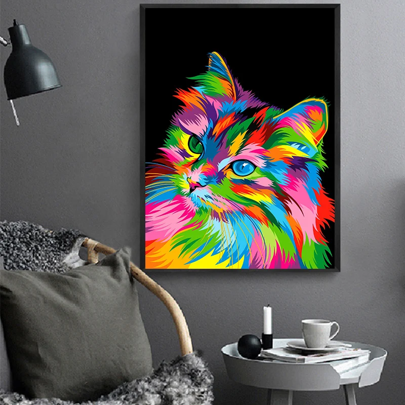 Красочная картина с рисунком животных поп Львы стены искусства Quadro плакаты настенные принты живопись мода Декор стены Искусство для гостиной