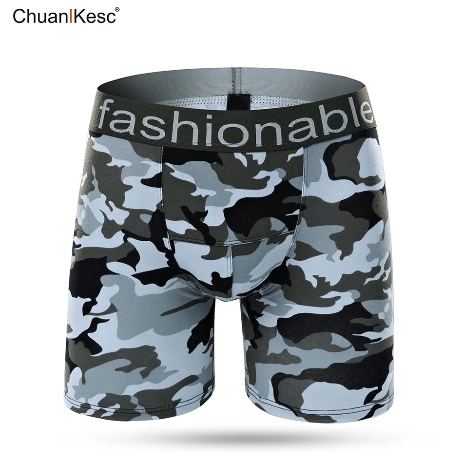 

Pure Cotton Men's Boxer Pants Long Camouflage Underwear Running And Cycling To Prevent Leg Abrasion High Quality Shorts
