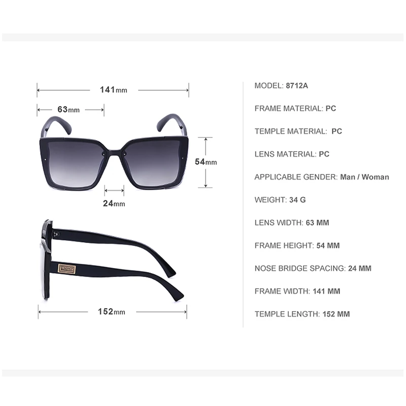 

Trendy Big Frame Square Sunglasses 2021 Fashion Retro Classic Sun Glasses Luxury Brand Designer Eyewear UV400 Okulary