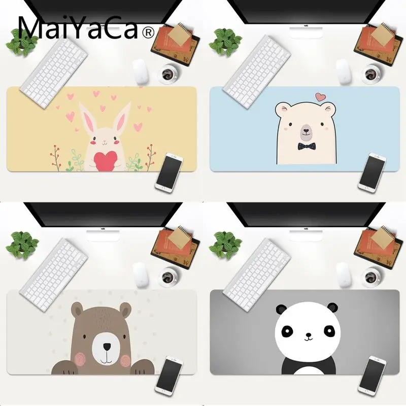 

Cartoon bear Bunny Panda animal Desktop Pad Gaming Mouse Pad gamer Large Big promotion Russia Computer Deak Mat 600x300mm