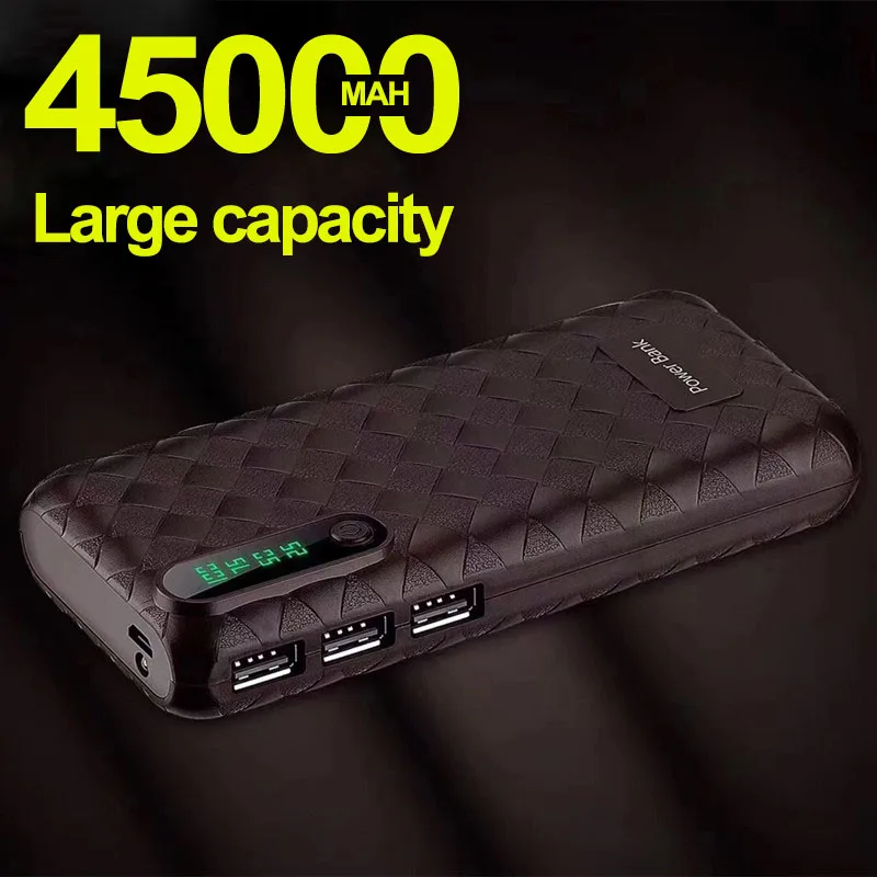 45000 мАч Зарядное устройство светодиодный цифровой дисплей фонарик Внешний