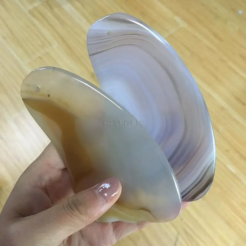 Agate Gouache Scraper Natural Jade Guasha Board Facial Eye Scraping Massage Stone Acupuncture Therapy Spa Health Care Gua Sha | Красота и
