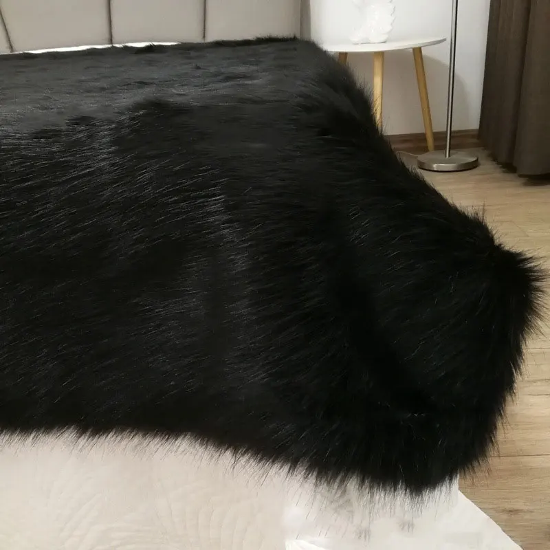 値段 フェイクファーブランケットソファホームアクリルフェイクキツネの毛皮セット毛布工場カスタマイズされたスポット