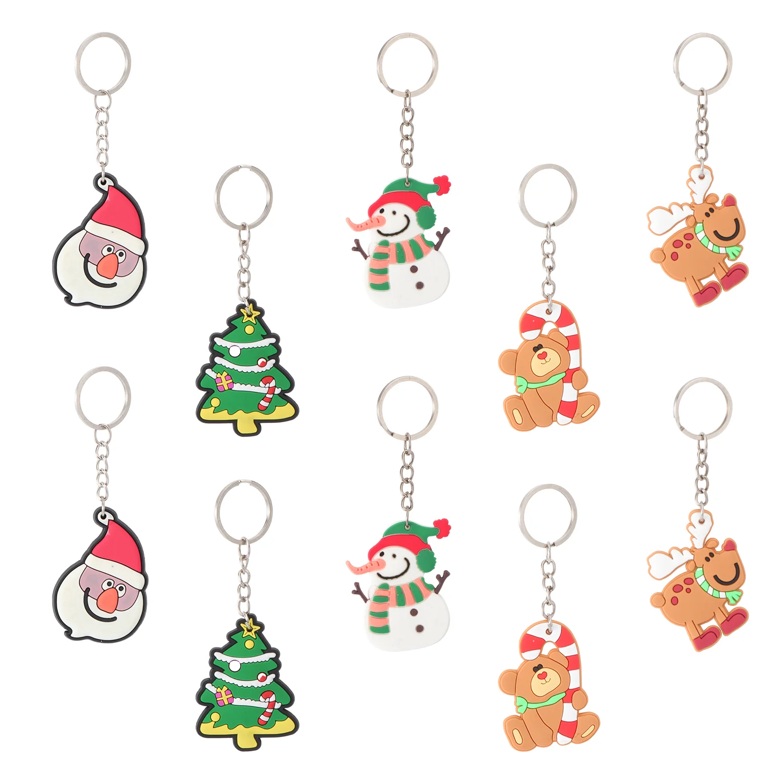 

50pcs Christmas Tree Pendant Santa Claus Doll Accessory Creative Key Chain