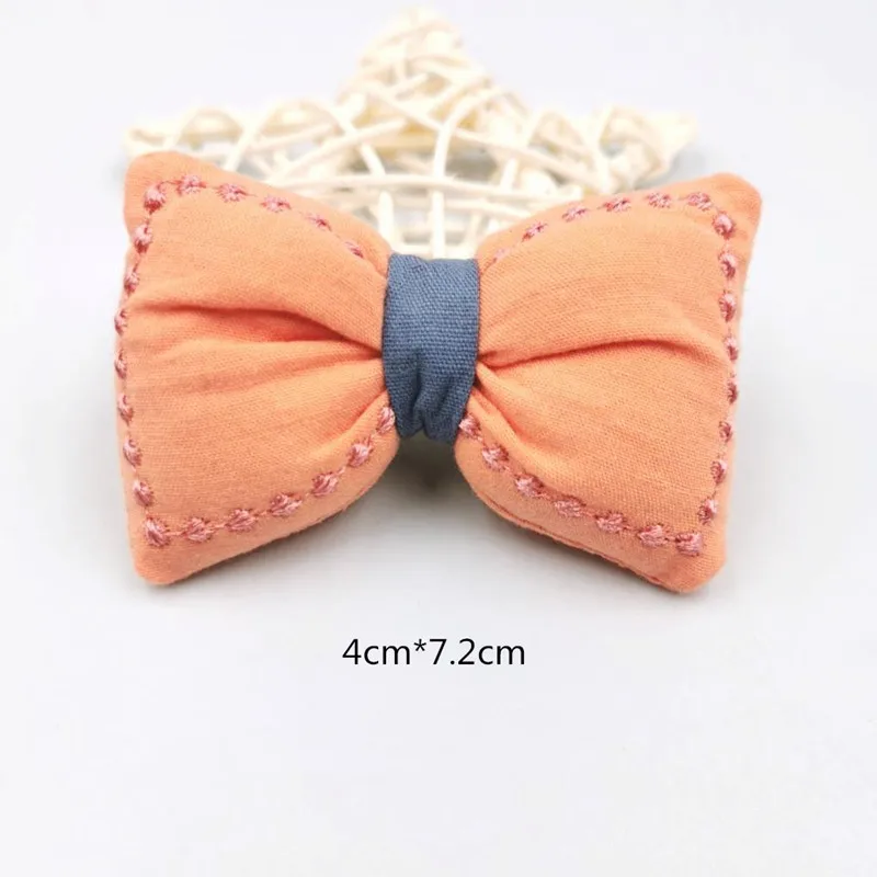 10 шт./лот 7 2*4 см ПП хлопковая ткань решетчатый бант аппликация ремесла для детей