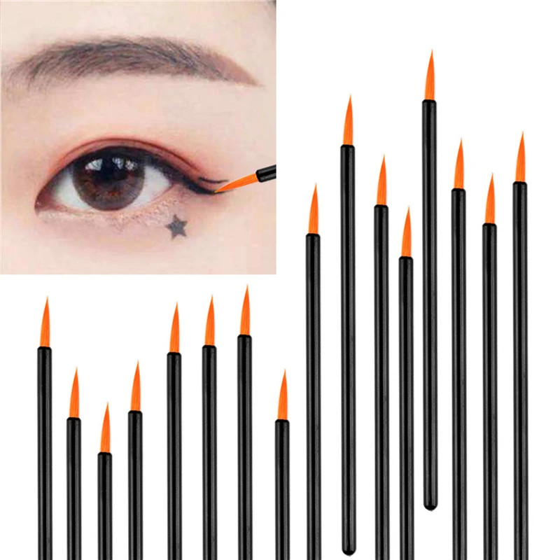 

50pcs / Lot Black Handle Reusable Gel Liner Nail Art Brushes Painting Pen Beauty Makeup Tools Nail Supplies