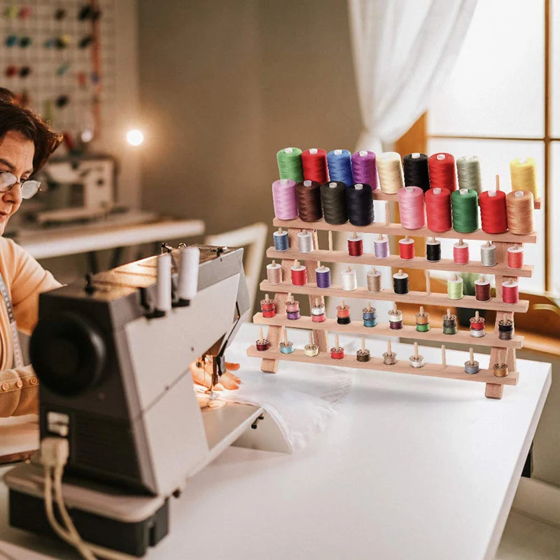 46/60 деревянный держатель для ниток катушка шитья вышивка складной органайзер