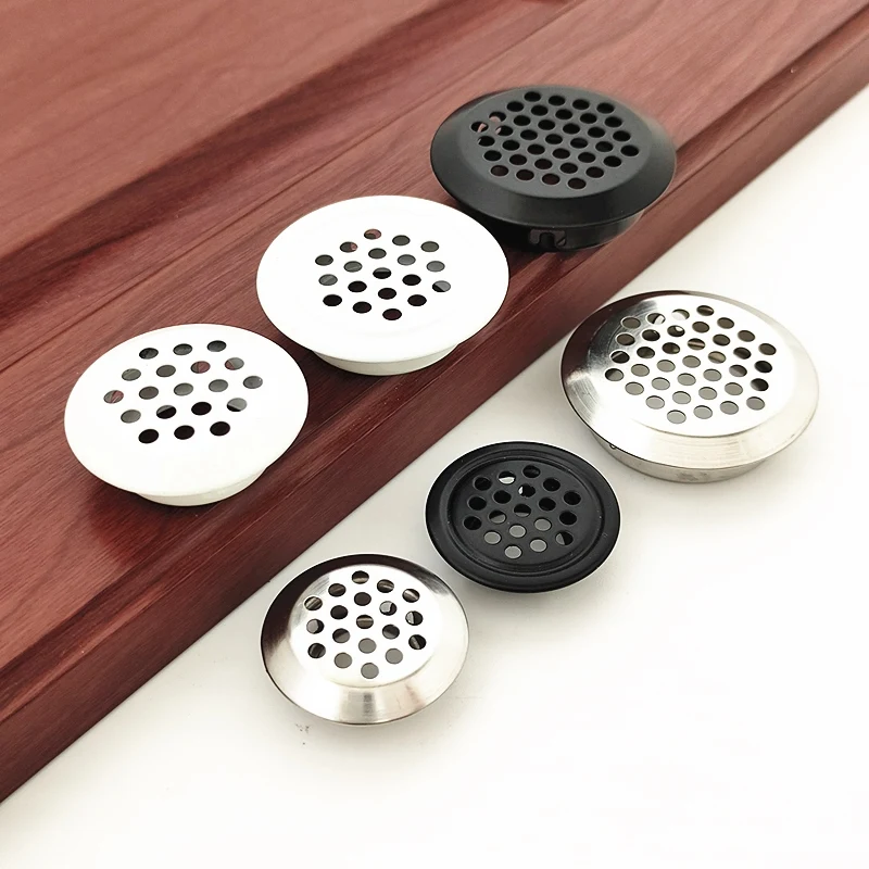 4pcs/Lot Wardrobe Cabinet Mesh Hole Black Air Vent Louver Ventilation Cover Stainless Steel Black/White/Silver Color - купить по