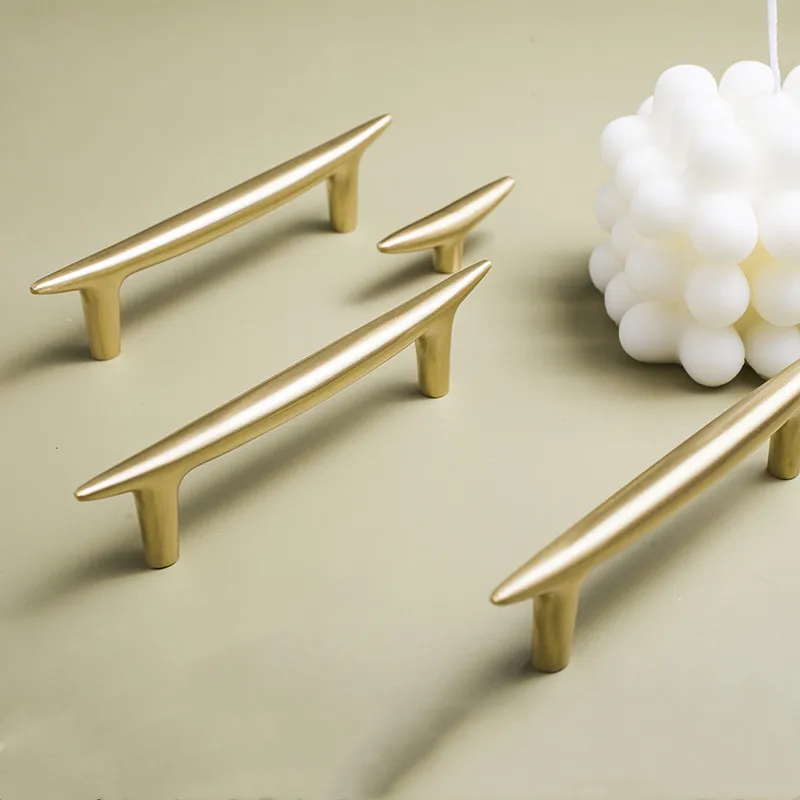 

Nordic Style Brass Handle Wardrobe Cupboard Cabinet Door Knob Handmade Golden Drawer Pulls