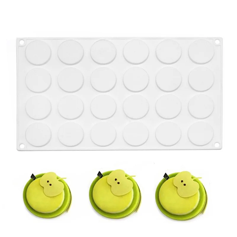 24 отверстия круглые силиконовые формы для шоколада инструменты украшения торта