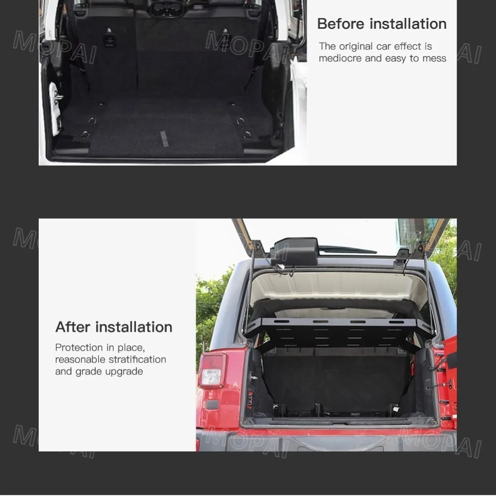 MOPAI задние стойки для Jeep Wrangler JK 2007+ Автомобильный багажник багажника, стеллаж для хранения багажа, аксессуары для Jeep Wrangler JL