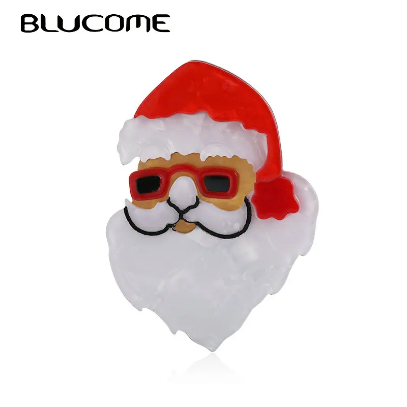 Детская акриловая брошь Blucome в форме деда мороза ручной работы аксессуар для