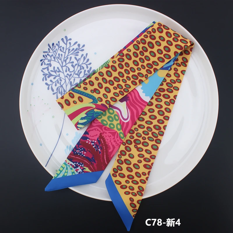 2020 узкий длинный шелковый шарф для женщин новый дизайн тонкий фирменный