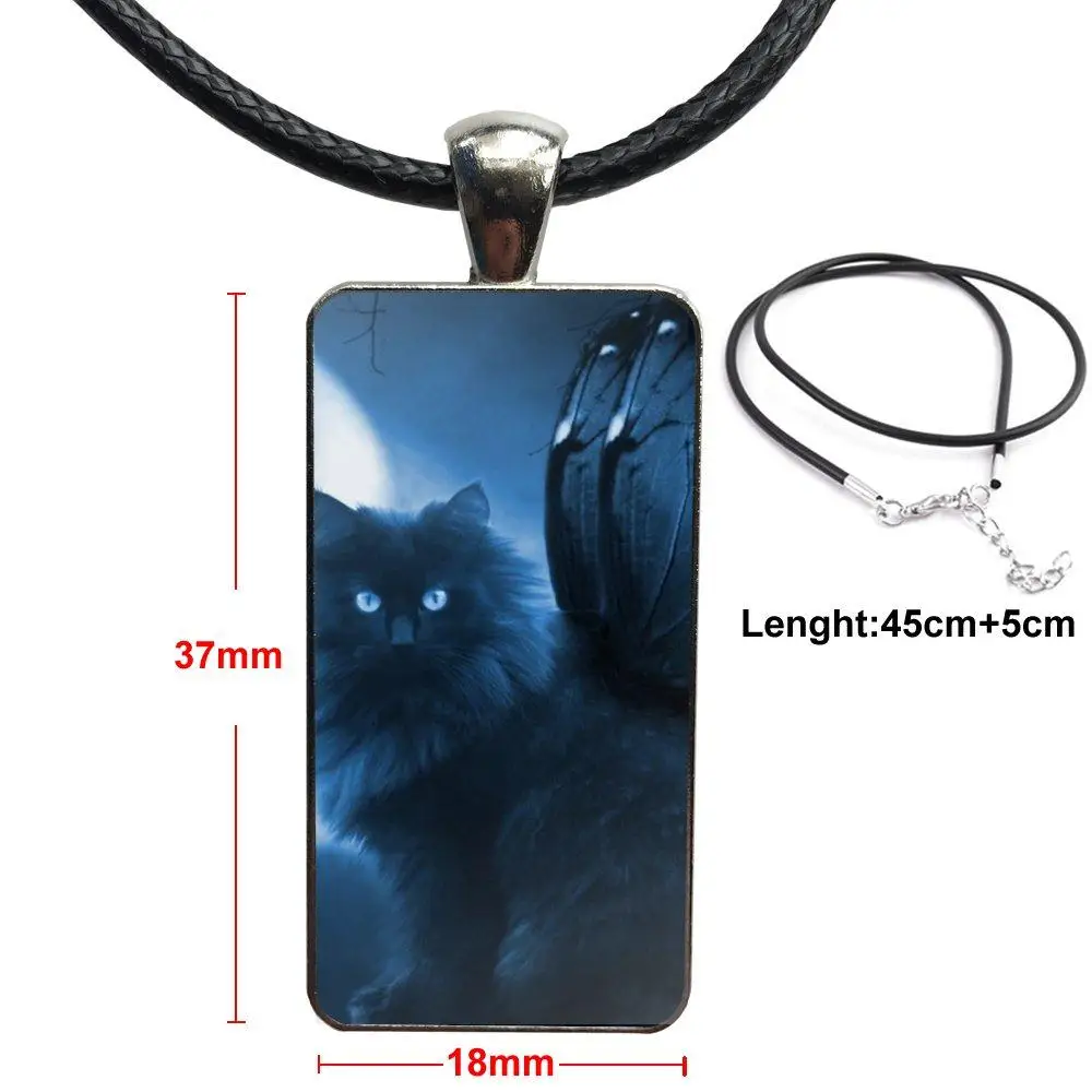 

Gray Stunning Fantasy Fractal Cat Necklace Fashion Long Chain With Rectangle Necklace Jewelry For Women Christmas Gift