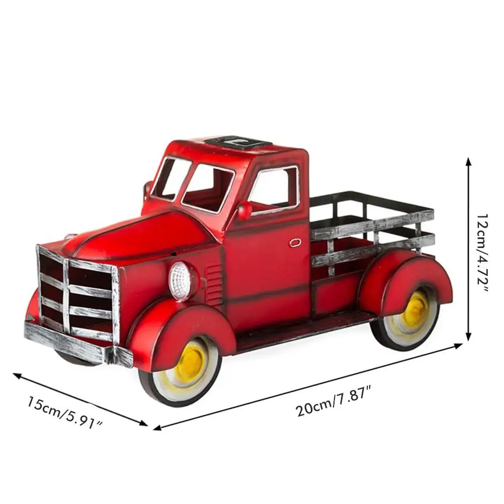 

Vintage Truck Flower Pot With Solar Lamp Plant Pots Potted Planter Desktop Decor Garden Decoration Flowerpot With Car Light