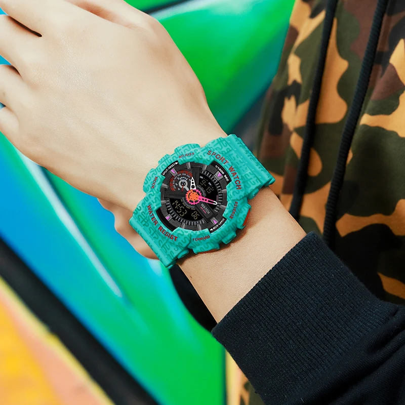 Часы наручные BASID мужские спортивные в стиле G брендовые аналоговые цифровые