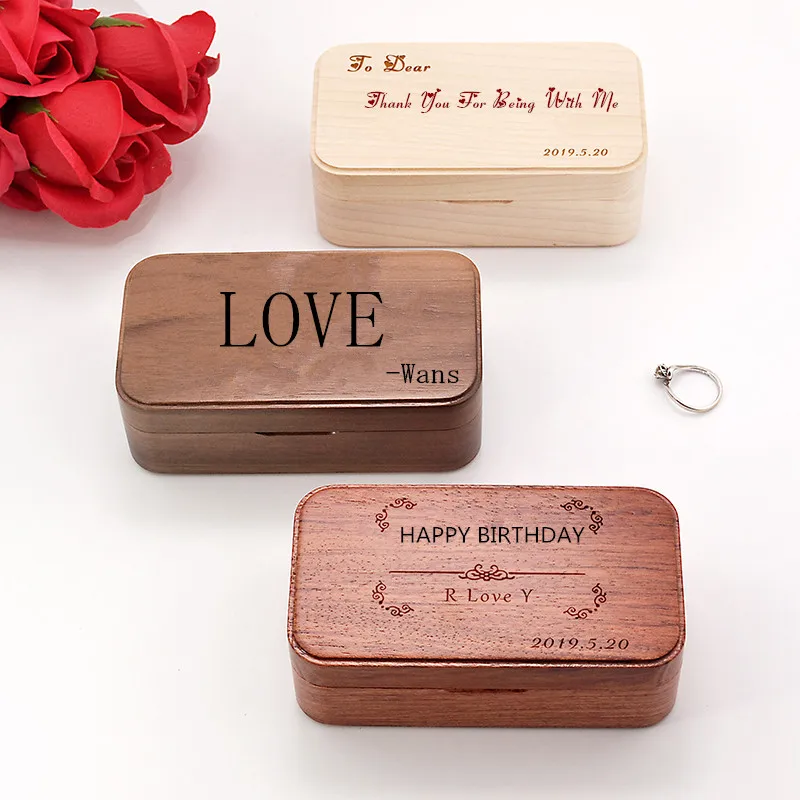 Solid wood music box jewelry ring practical birthday presents Christmas proposal surprise romance Castle in the Sky | Дом и сад