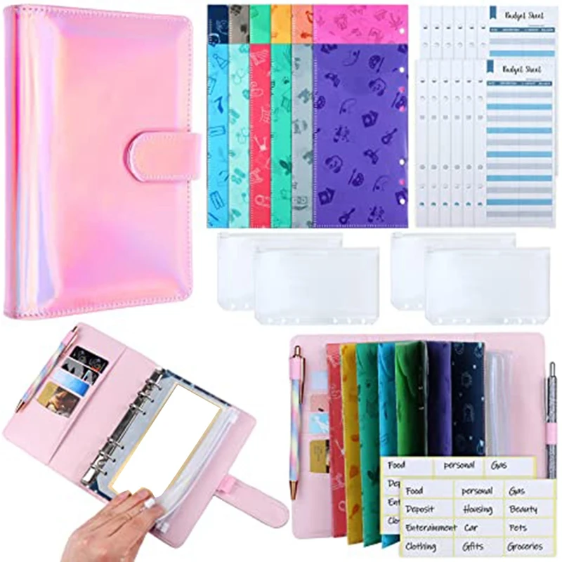 

31 Pcs Budget Organizer Binder PU Leather Cash Envelope System Sets, They Are Great for Storage Cash,Money Handling