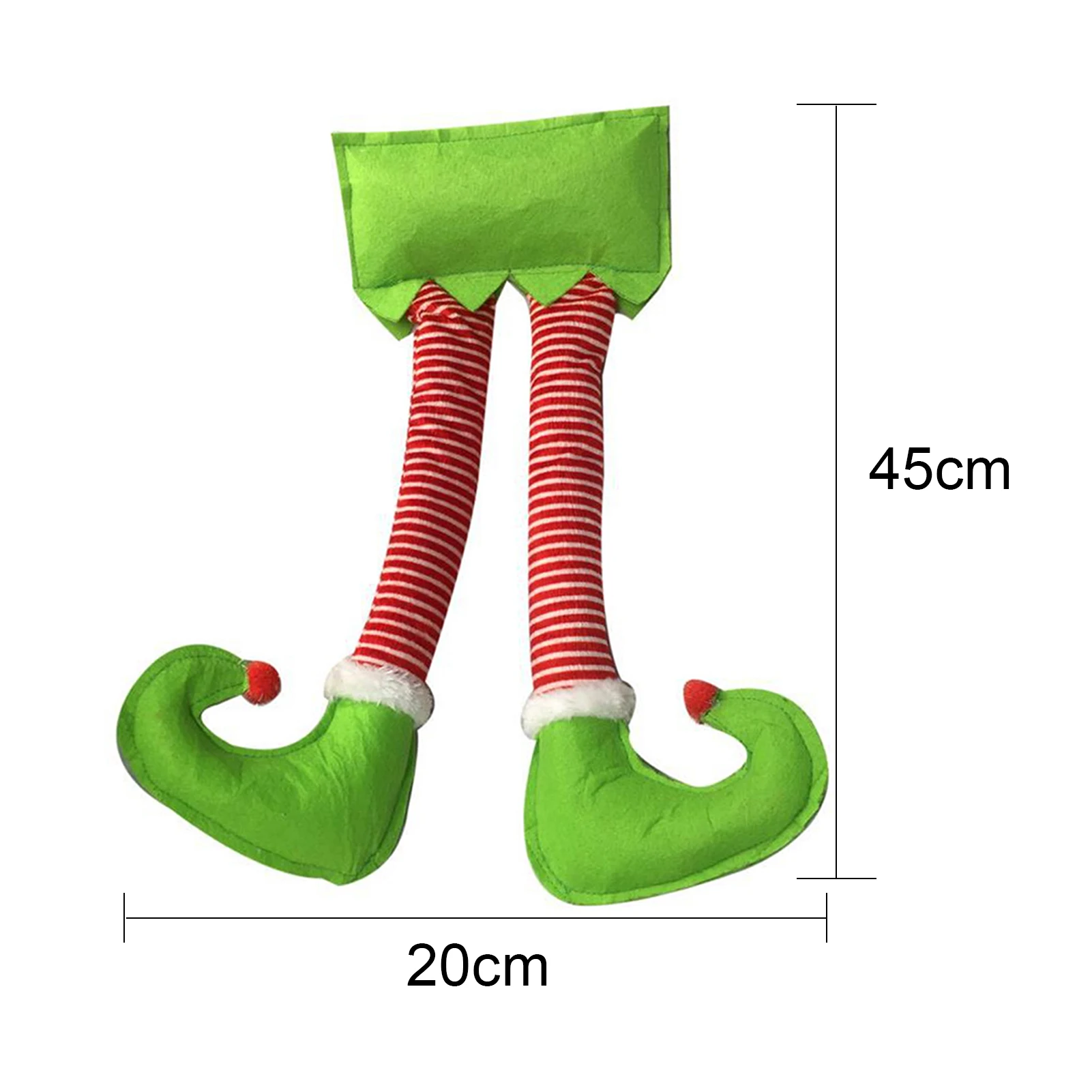 

Christmas Elf Santa Claus Legs Stripes Pattern Xmas Holiday Car Party Pendant