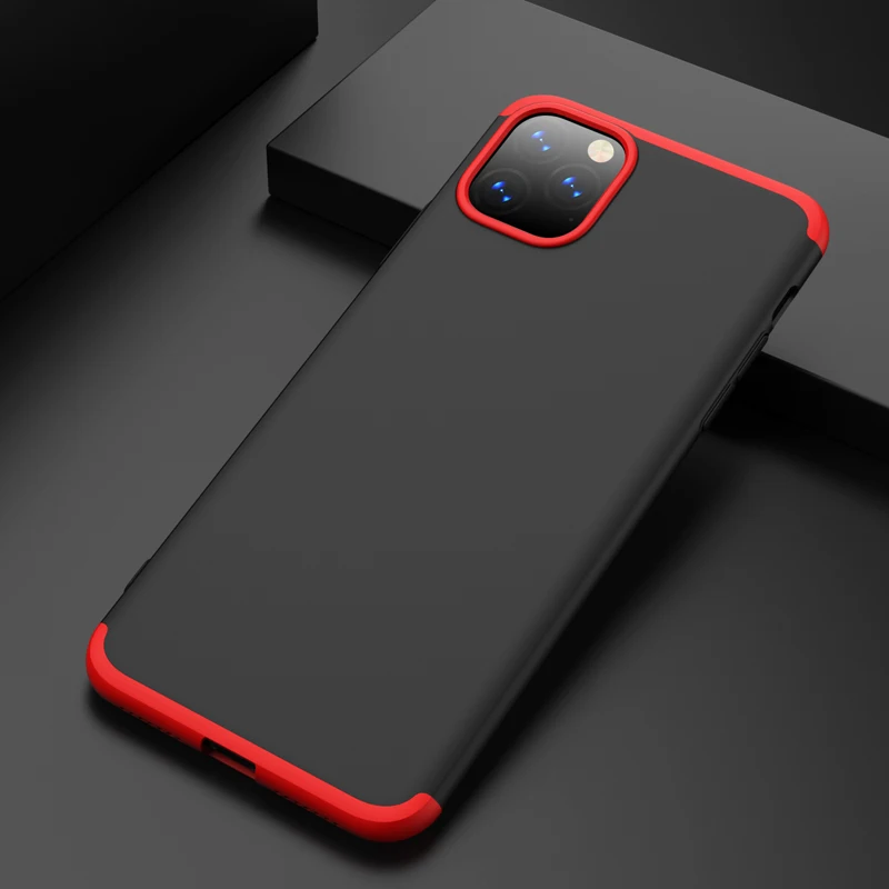 Casing for iPhone 11 Pro Max Case Full Protection With Glass Hard PC Matte Cover Apple Xs XR X 6 6s 7 8 Plus case | Мобильные