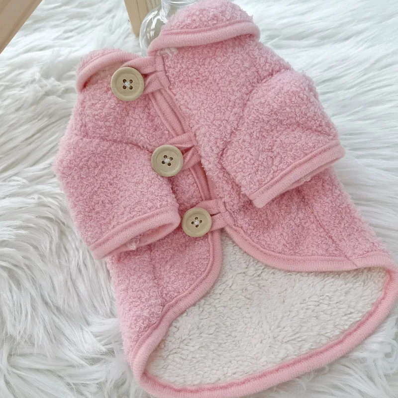 Флисовая теплая куртка для собак зимнее пальто кошек длинная плюшевая Одежда