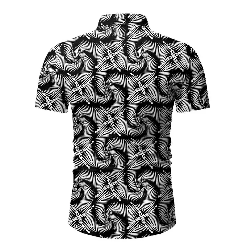 Мужская хлопковая рубашка с коротким рукавом в горошек | одежда