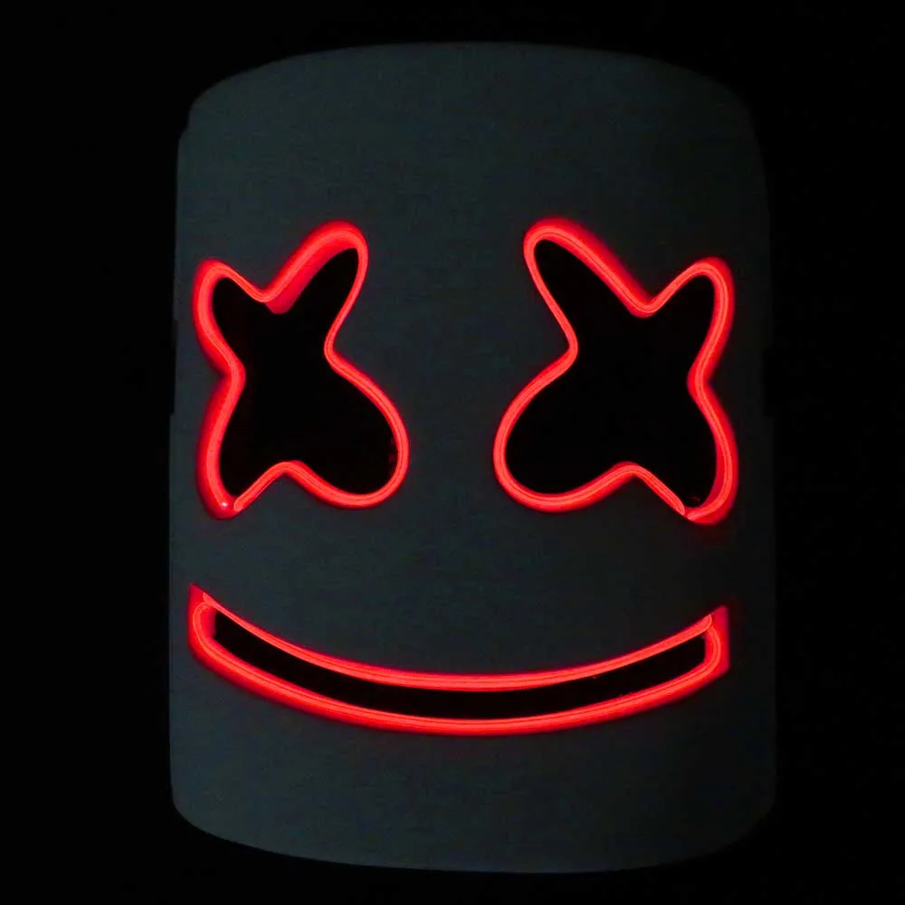 Светодиодная светящаяся маска Marshmello на Хэллоуин Рождество искусственная