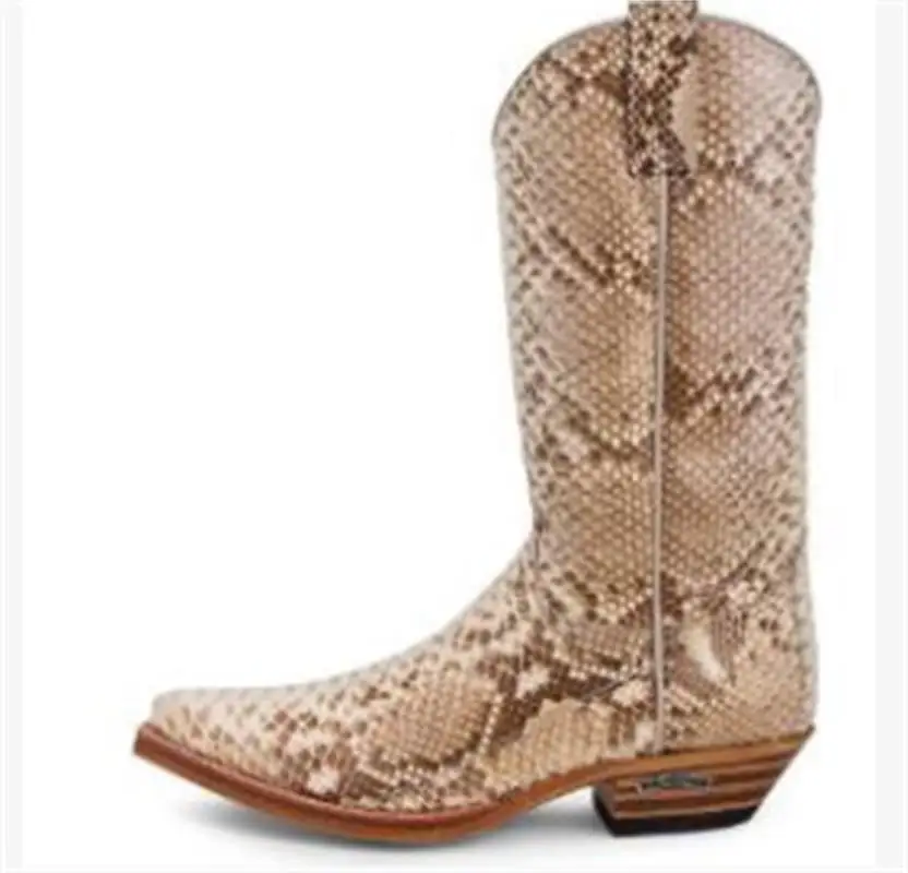

Men's Boots Snake Pattern Autumn And Winter Fashion Foreign Trade Long Tube European And American Men's Knight Boots