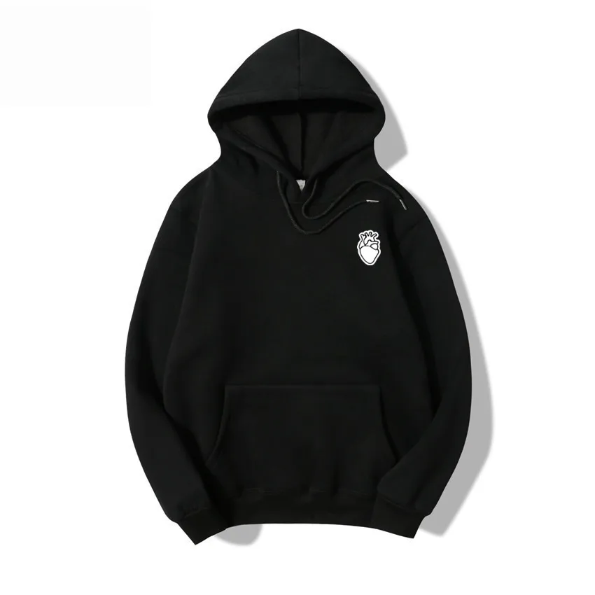 Новинка повседневная однотонная толстовка из 100% хлопка в стиле хип хоп уличная