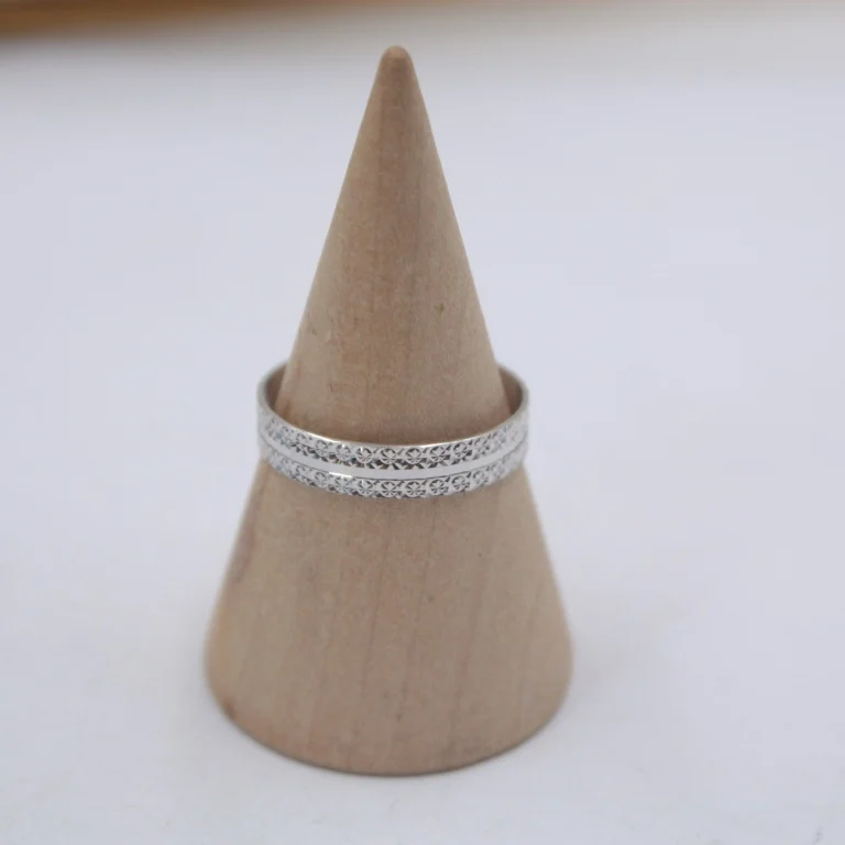 Настоящее 18 К кольцо из розового белого золота для женщин двойное резное монет