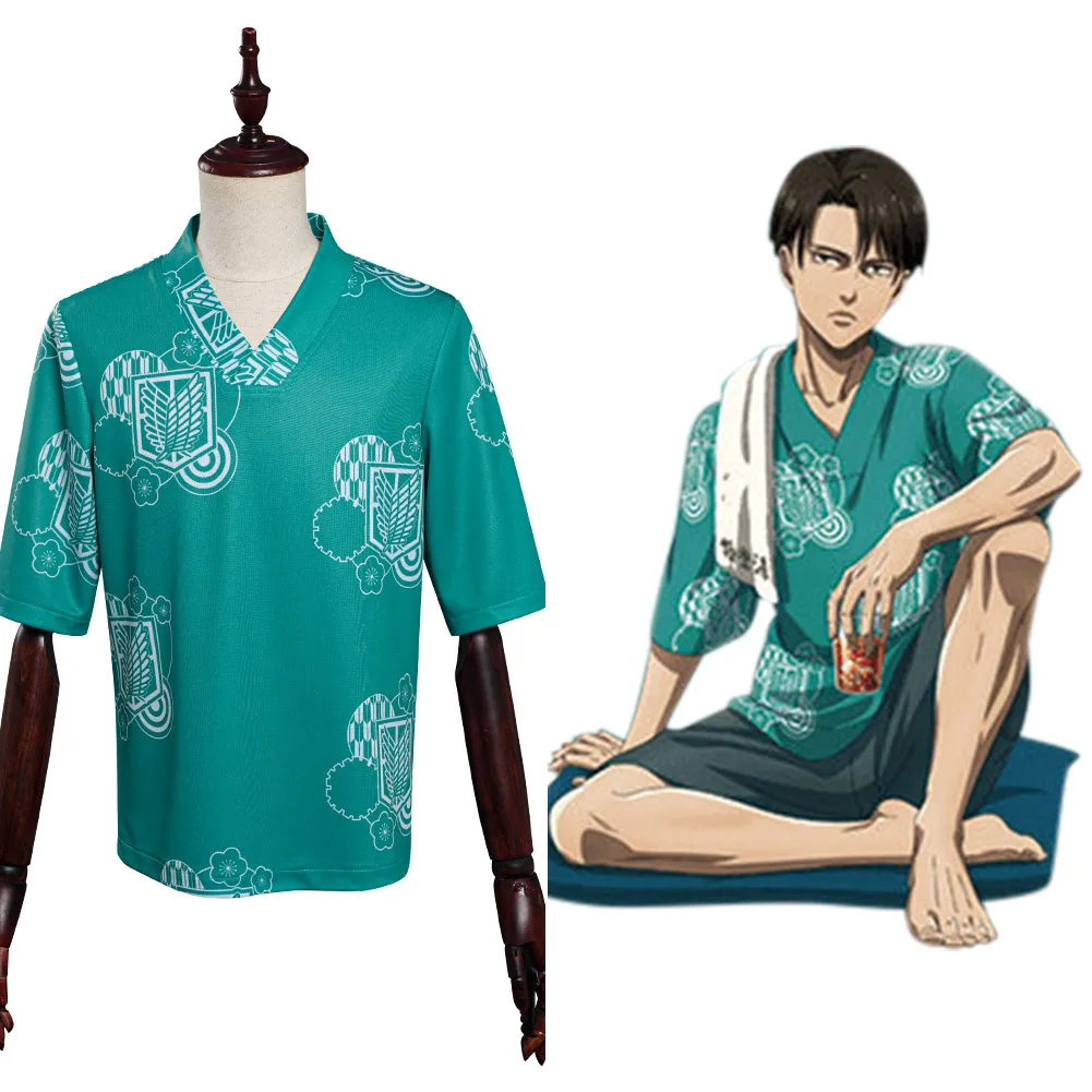 

Anime Attack on Titan Cosplay Costume Levi Ackerman Short Shirts Suit Halloween Carnival Costumes