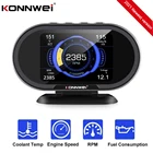 Автомобильный бортовой компьютер KONNWEI KW206, цифровой скоростной автомобильный OBD2 диагностический сканер, инструмент для контроля температуры воды