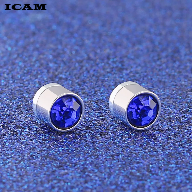 ICAM 1 Pair Trendy Crystal Stud Earrings multicolor Rhinestone Magnet for Men Women No Pierced Hole | Украшения и аксессуары