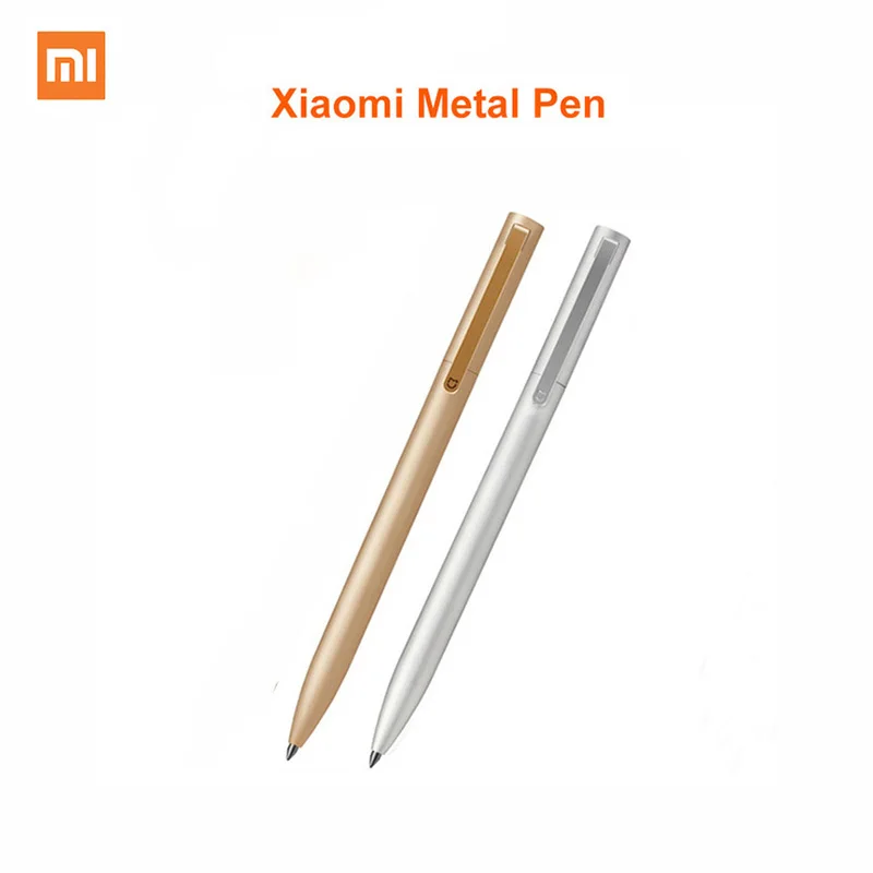 Оригинальная шариковая ручка Xiaomi Mijia серебристая золотистая металлическая для