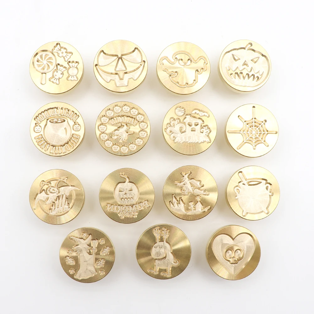 25 мм печать на Хэллоуин воск штамп кот череп летучая мышь тыква фотобумага для