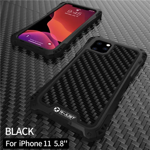 Black AMIRA Водонепроницаемый противоударный чехол для телефона для Iphone 11 11 Pro Iphone 11 Pro MAX чехол из углеродного волокна для тяжелых условий эксплуатации прочный Чехол-гибрид - Цвет: Black