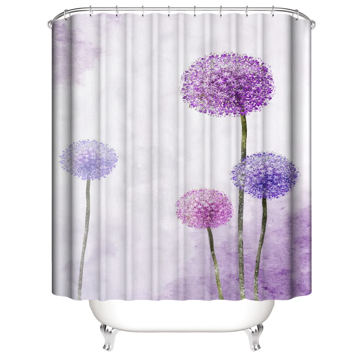 Фиолетовый Одуванчик занавеска для душа ванной комнаты красивые цветы