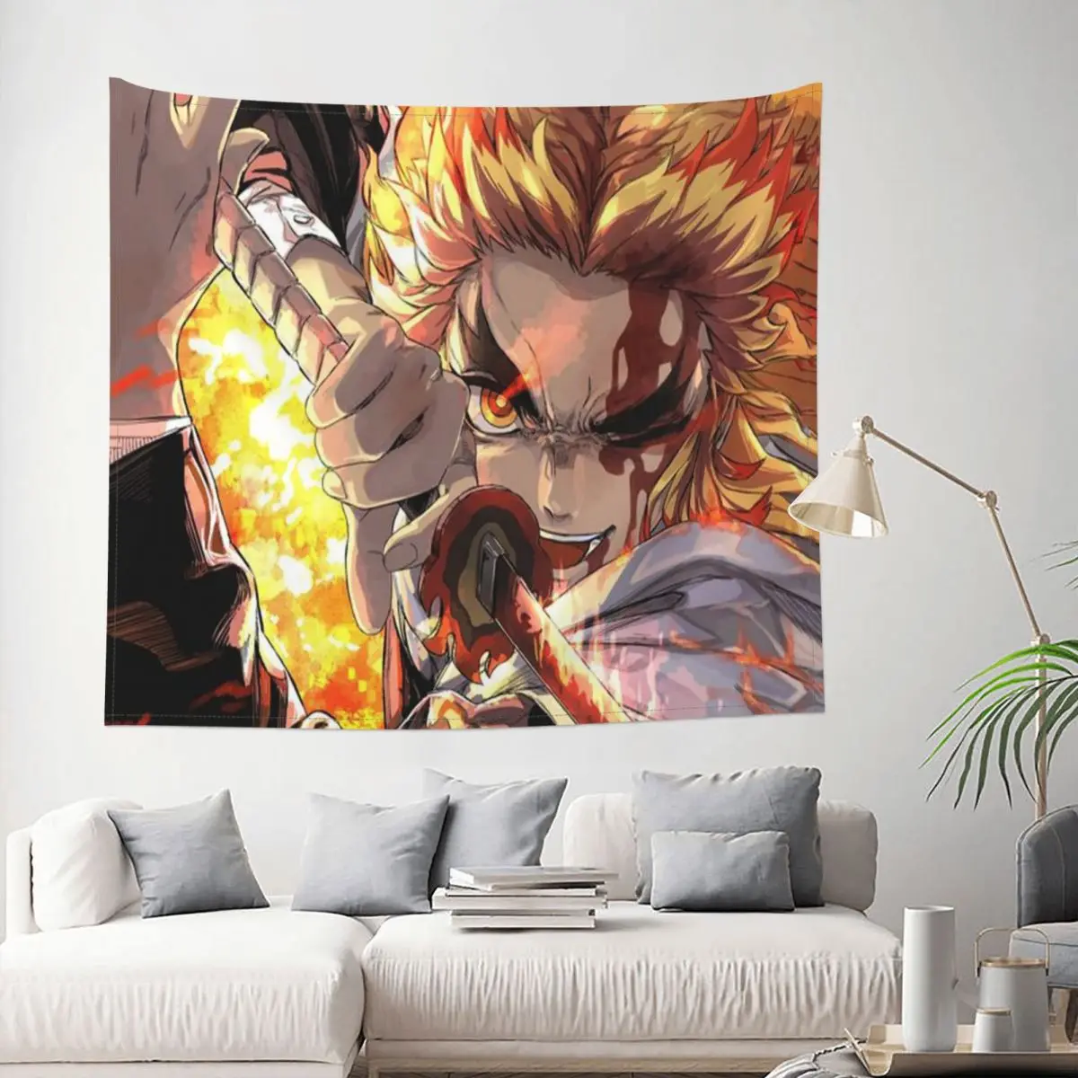 

Rengoku - Kimetsu No Yaiba Tapestry Demon Slayer Anime Decoration Wall Room Home Decor Hanging Living room Kawaii Cute Gift