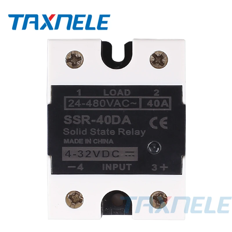 DC В AC SSR 40DA SSR 25DA 10DA твердотельное реле 4-32VDC вход 24-480VAC выход твердотельное реле промышленный одиночный черный SSR