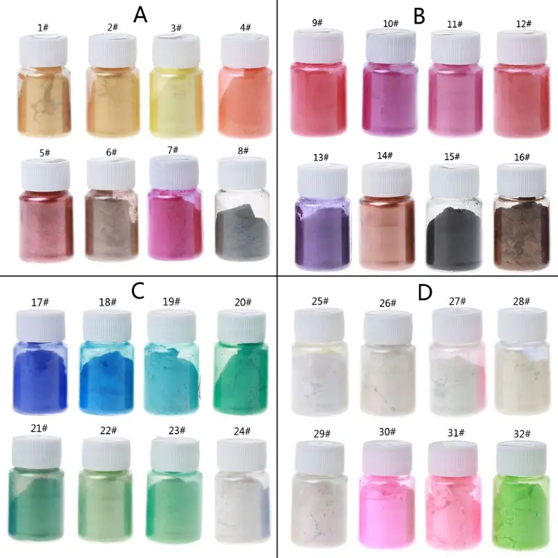 

8 Colors 10g Epoxy Resin Colorant Powder Mica Pearlescent Pigments Kit