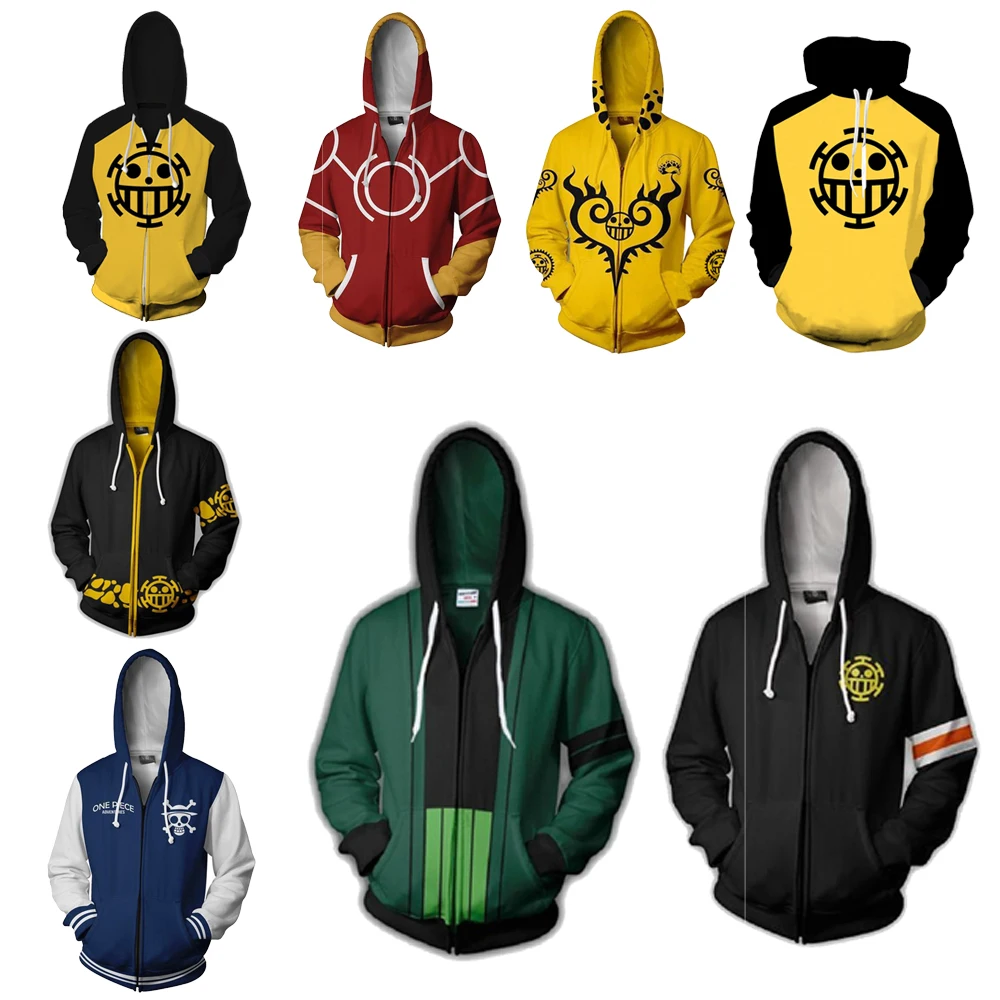 Аниме одна деталь 3D толстовки с капюшоном Трафальгар Ло косплей Пираты Сердца