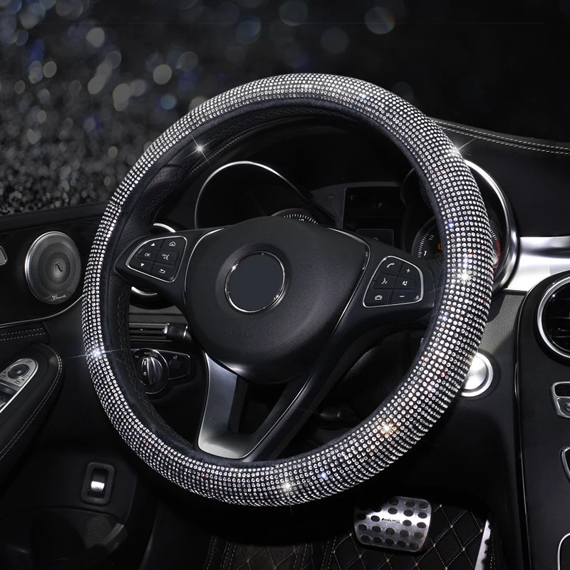 Чехол рулевого колеса автомобиля Bling Crystal Стразы чехлы с высококачественной