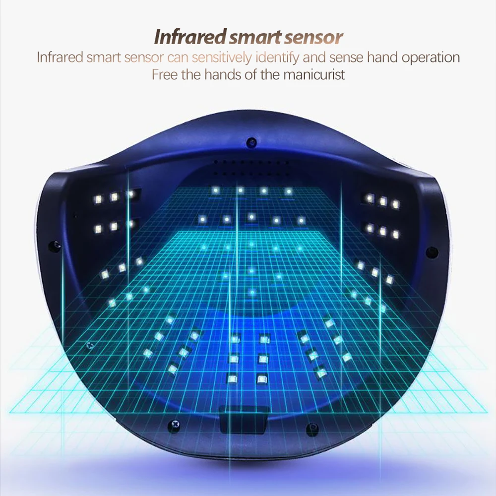 

180W Nail Dryer UV Gel Polish 60LEDs Nail Lamp For Manicure Professional UV LED Drying Lamp With Smart Motion Sensor Nails Tools