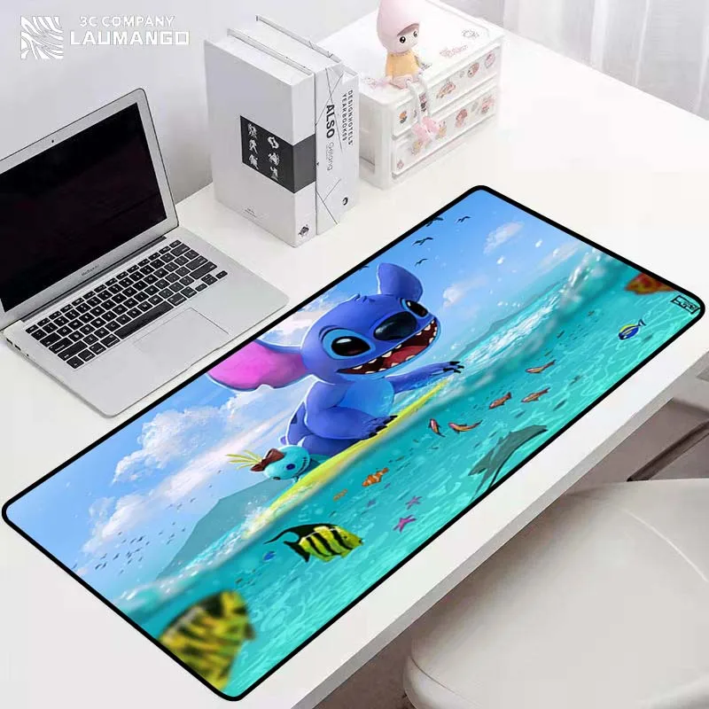 

Stitch Desk Pad Mouse for Computer Gaming Accessories Mousepad Company Gamer Keyboard Pc Mats Non-slip Mat Mausepad Carpet Anime