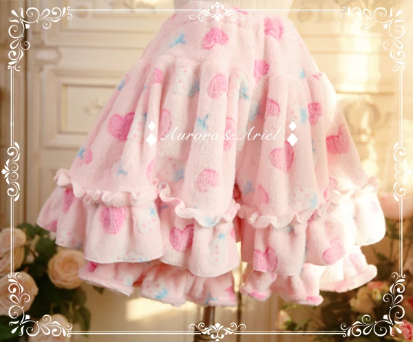 Фланелевая термоюбка и искусственное викторианское платье кавайная девушка